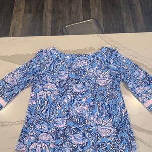 Lilly Pulitzer Blue and Pink Floral Top